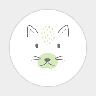 Cute Boho Green Cat Magnet